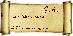 Fink Ajnácska névjegykártya